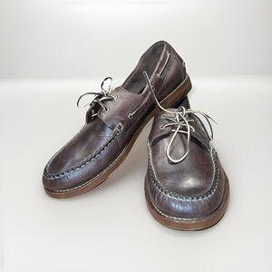 Thursday Boot Co. Handsewn Loafer Men 12.5 Hickory Leather Boat Moccasin Slip on